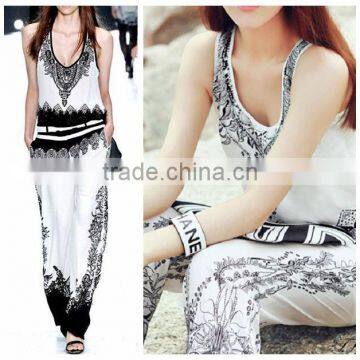 new fashion white and black jumpsuit design forwomen 2016