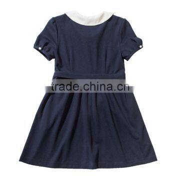 2017 New Summer School Children High Waisted Skirt Student Girl Doll Collar Dress Custom photo-3