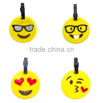 2016 new products factory direct custom cheap emoji luggage tag pvc