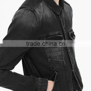 Life Casual Wear Denim Black Jacket Fashion Design for Men photo-4