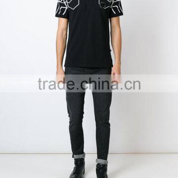 Popular Custom Design Hexagonal Print Polo Price Shirt China photo-3