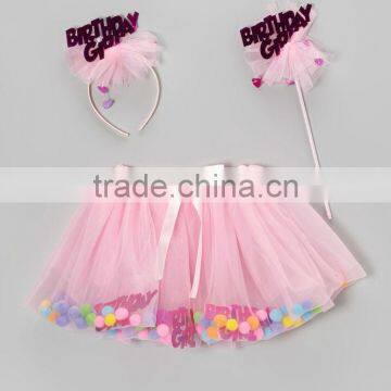 One Piece Girls Party Pettiskirt Pink Birthday Skirt