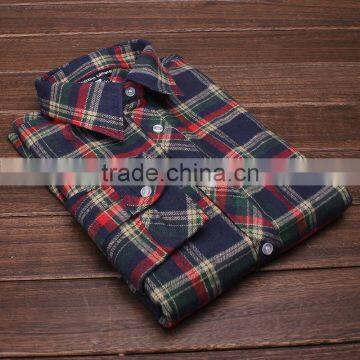 Womens Plain Lined Plaid Flannel Shirt photo-3