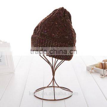 TOP Selling Solid Color Wool Gorro Fashion Winter Warm Women Knitted Beanie Female Thicken Casual Knitted Hat photo-6