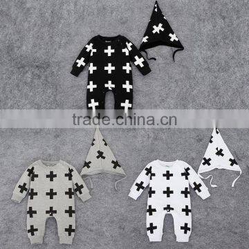 baby boy girls climb clothing Romper new fashion cotton design garment jumpsuit set hat Short-sleeved 2pcs outfit guangzhou sale