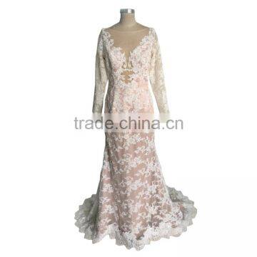 China OEM Long Sleeve Lace Wedding Dress For Sale