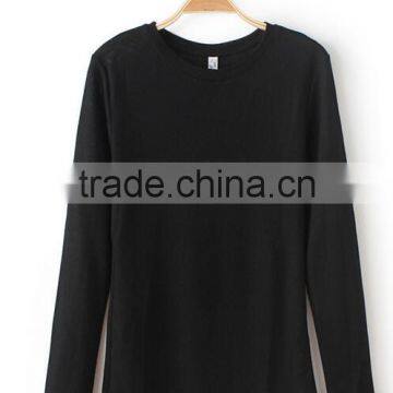Runwaylover EY2227B Basic Women Long Sleeve V Neck T Shirt With Open Thumb Hole
