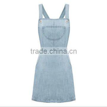 EY0562A 2015 New Style Women Condole Belt Big Pocket Cowboy Dress photo-2