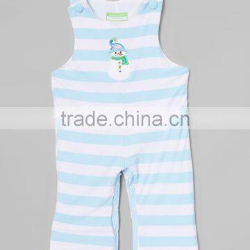 Latest Girls Striped Romper With Snowman Infant Rompers Light Blue Newborn Baby Girl Outfits Z-SP80812-1