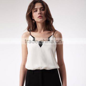 V Neck Fashion Casual Summer Woman Blouse Wholesale Tank Top photo-2