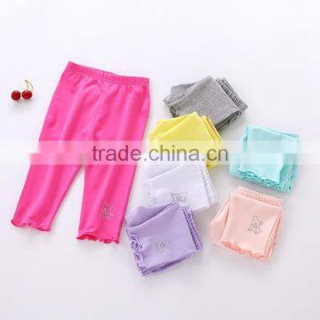 Wholesale new slim cotton 3/4 kids girls leggings