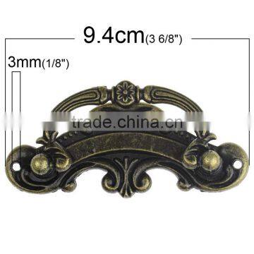 Antique Bronze Pattern Carved Jewelry Cabinet Cupboard File Fancy Cabinet Box Handle Drawer Pull photo-2
