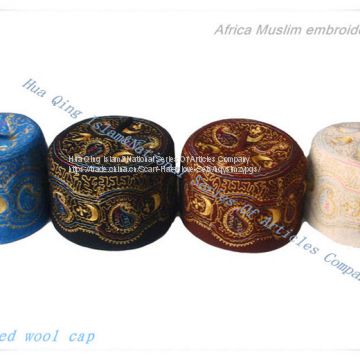 Africa Muslim embroidered wool cap  / Muslim wool cap /  embroidered cap  /  Africa wool cap  /  wool cap