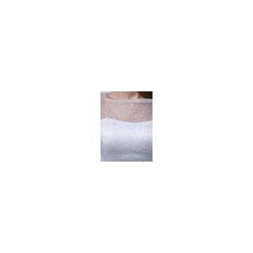 Sheath Satin Cap Sleeve Women Wedding Dresses with Sequins Lace Applique Detachable Train