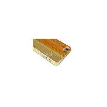 Elegant Stripe Wood and Aluminum Apple iPhone Wooden Back Cases for iPhone 5 / 5S