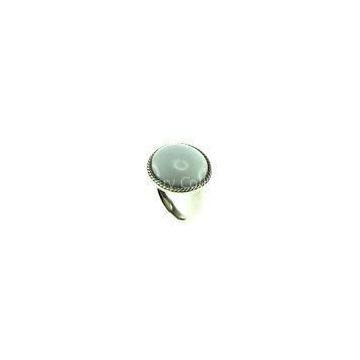 High Polish Stainless Steel Polished Oval Mother Of Pearl Ring, R934 Stainless Steel Finger Rings Fo