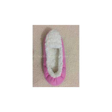 Ladies Faux Suede Sherpa Slipper