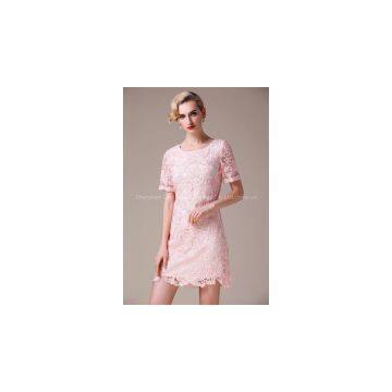 2016 embroidery with gauze, Commuter outfit for fair maidens, high-end, slim-fitting pattern dress