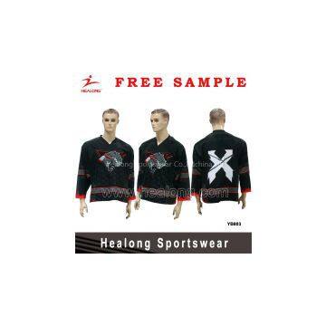 Healong Black Customized Ice Hockey Jersey