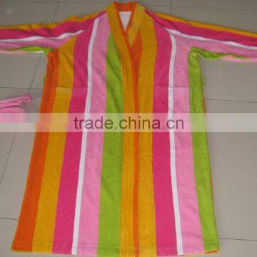 Reactive Print Bath Robe 100% Cotton Velour And Loop Robe photo-6