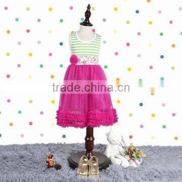 2014 hot sale baby princess dress white and hot pink dress