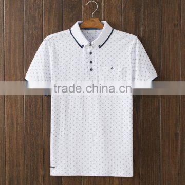 2016 spring and summer men short sleeved dot polo t shirt 100% cotton