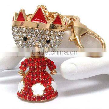 Wholesale crystal and epoxy deco princess keychain fashion accessories