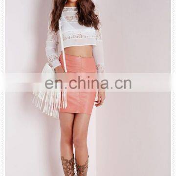Hot Sale Elegant Women White Lace Fabric Long Sleeve Blouse Wholesale photo-2