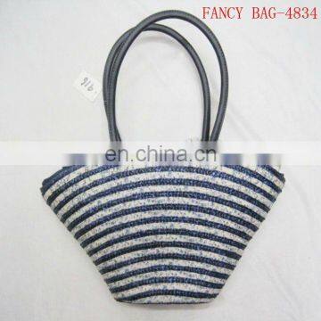 Wheat-straw cheap beach handbag striped wholesale