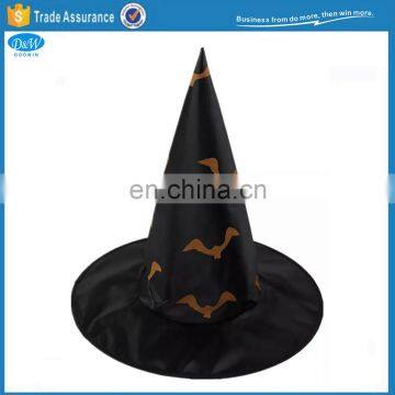 Halloween Party Black Witches Taffeta Bat Printed Hat