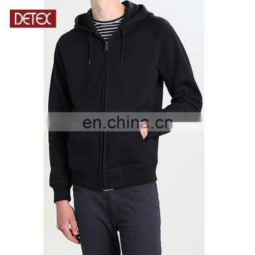 Black Knitted Hooded Men's Custom Sports Jacket