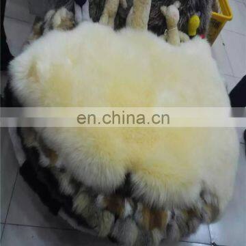 High Quality Palomino Australia Sheep Fur Backrest Fur Cushion Cover Rug photo-2