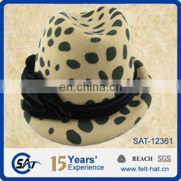 ladies printed wool felt hat, 2017 fashion style, 100% wool