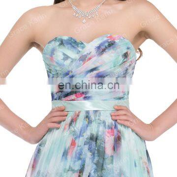 GK Flower Pattern Strapless Chiffon Long Printed Flora Prom Dress 8 Size US 2~16 GK000004 photo-4