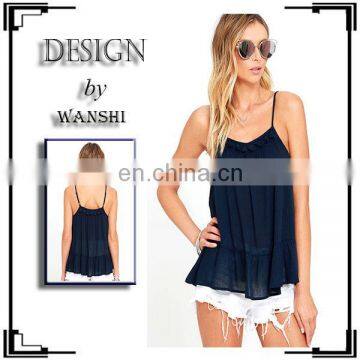 Wholesale fashion design ladies casual shirts pictures top tank women