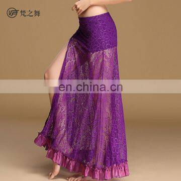 Q-6057 Spainish Sexy Lace Long Lady Belly Dance Skirt photo-4