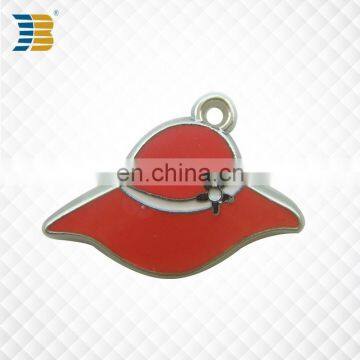 custom metal hat shape charm print with epoxy