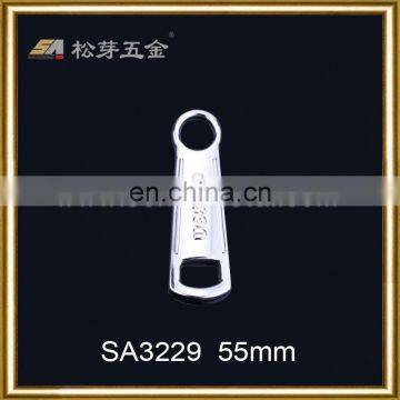 Metal Silver plated pvc zipper puller slider