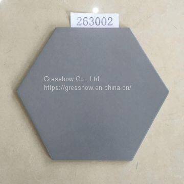 10x23inch Grey Glazed Ceramic Hexagon Floor Tile
