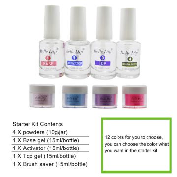 Custom your logo label dipping liqueur dip powder kit for nails nails glitter powder