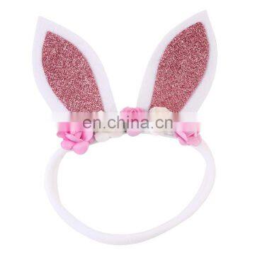 Baby Girl Rabbit Ear Headbands Cute Easter Day Bunny Nylon Hairbands 6colors photo-4