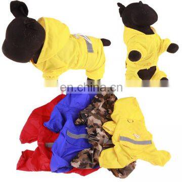 Hot sale solid color and camouflage double layer all seasons water proof raincoats for pet dog luminous