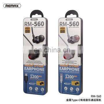 Remax New RM-560 Metallic 10mm Speaker Deep Bass In-ear Earphones Type-C With Mic&volume Control photo-5