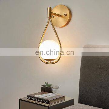 Современный роскошный медный настенный светильник, креативные стеклянные настенные бра,  photo-5