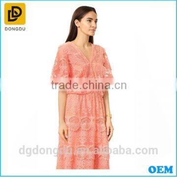 Wholesale 2016 Fashion Lace Sexy Long Evening Dress Lady Red Formal Dress photo-3