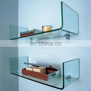 whole sale stainless steel bathroom tempered glass corner shelf in Qingdao Rocky factory