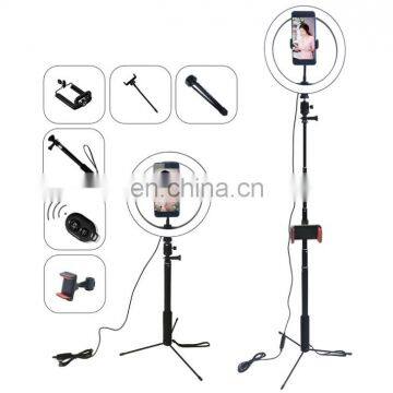 Phone Selfie stick Ring LED Makeup 10" Ring Light With Stand For Iphone