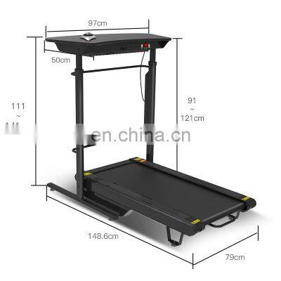 Folding Thin Fitness Treadmill With Desk Adjustable and Electric Walking Treadmill, Walking dc Motor for Treadmill