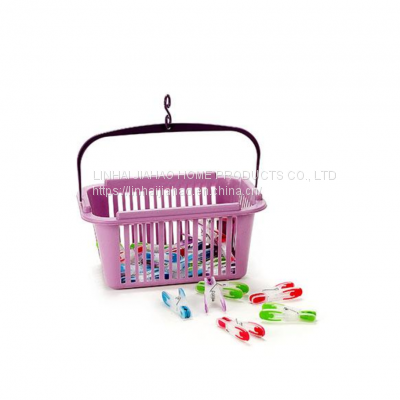 Plastic basket with 20 pegs