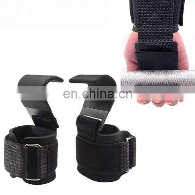 Weight Lifting Hook Grips With Wrist Wraps Hand-Bar Wrist Strap Gym Fitness Hook Weight Strap Pull-Ups Power Lifting